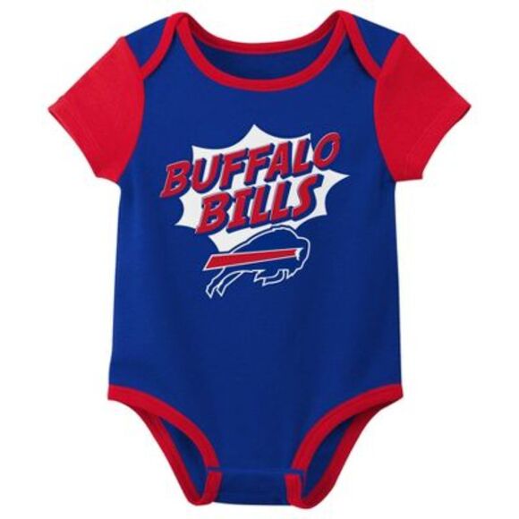 NFL Buffalo Bills Infant Boys' 3pk Bodysuit Kidcore Fans Cute Sports SZ 3/6M:NWT - Picture 2 of 13